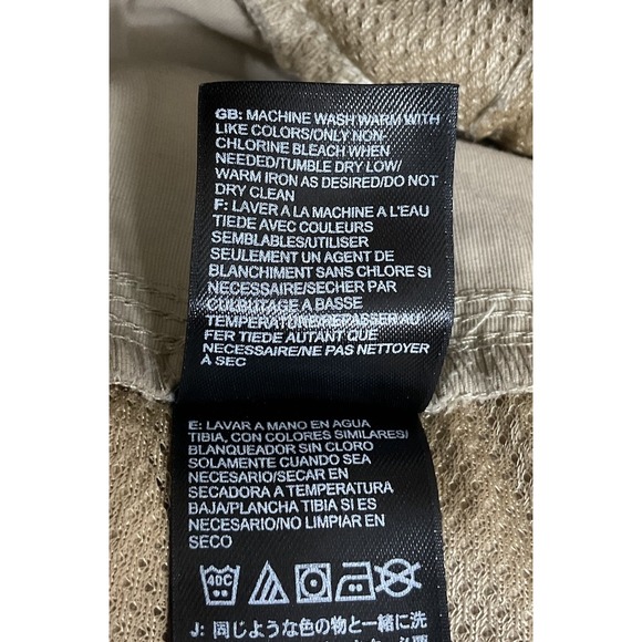 The North Face Convertible Cargo Pants Mens XXL Short Khaki Belted Nylon Hiking - Picture 15 of 16